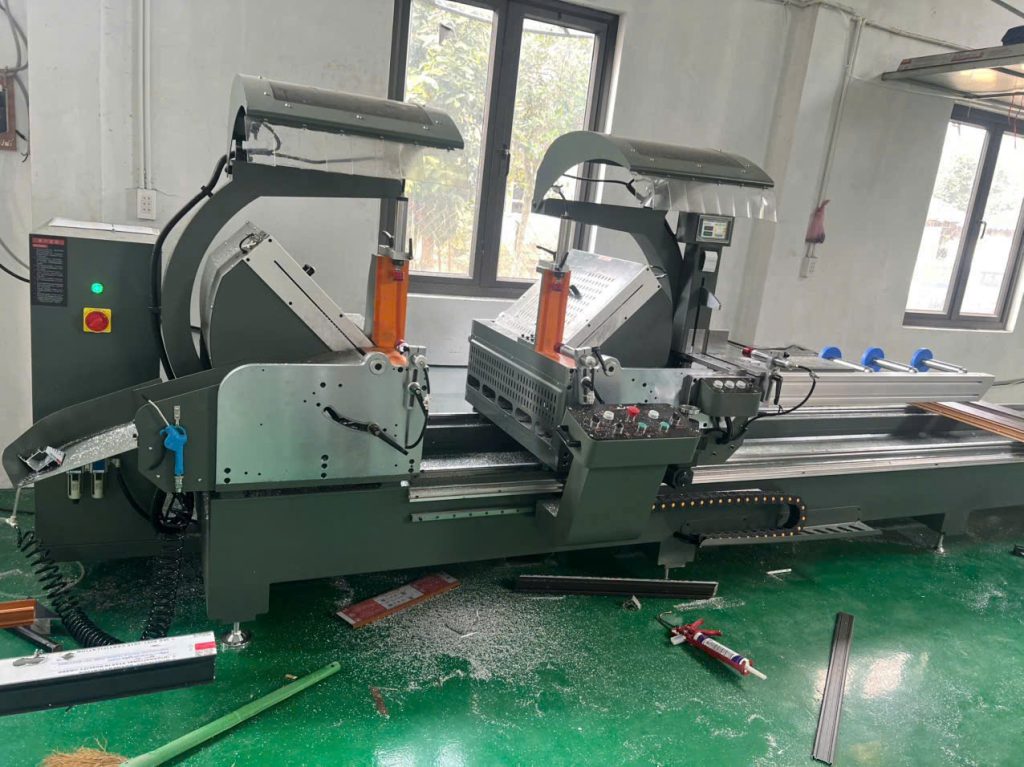 Máy cắt nhôm jinlixing thước điện tử - Màu xanh bộ đội